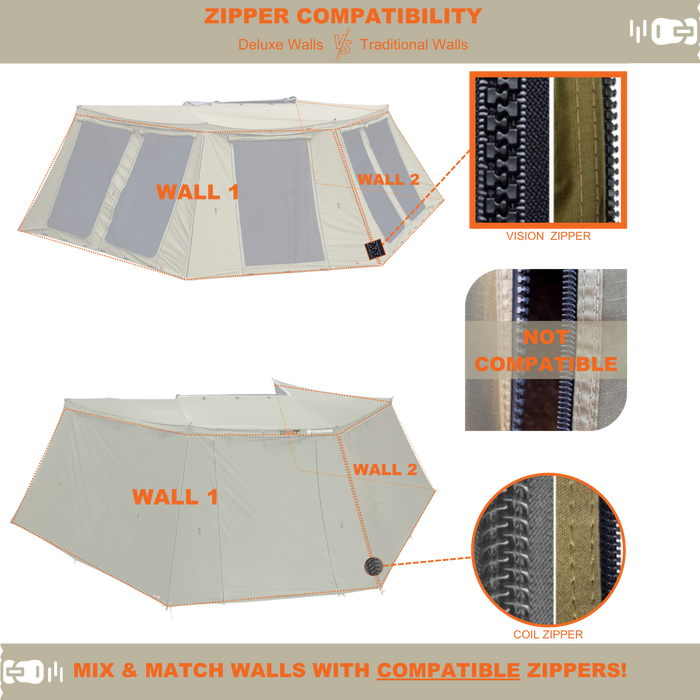 Peregrine 270 Left Deluxe Wall Set (W1+W2 Fits 5 Arm Awnings)