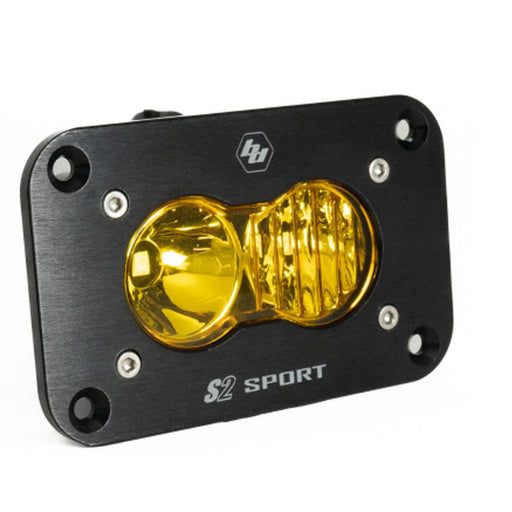 Baja Designs S2 sport black flush mount LED auxiliary light pod with amber driving/combo lens