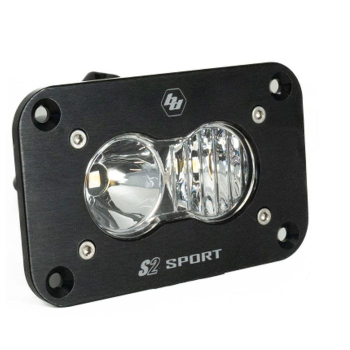 Baja Designs S2 sport black flush mount LED auxiliary light pod with clear driving/combo lens 