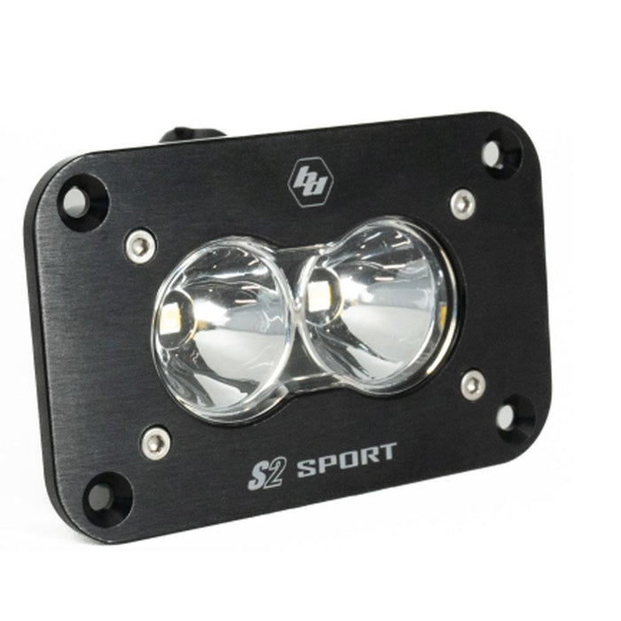 Baja Designs S2 sport black flush mount LED auxiliary light pod with clear spot lens