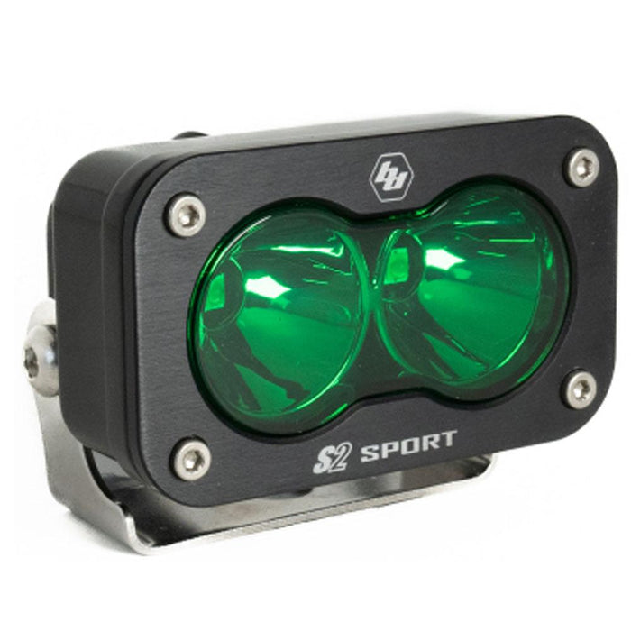 Baja Designs S2 sport black LED auxiliary light pod with green spot lens