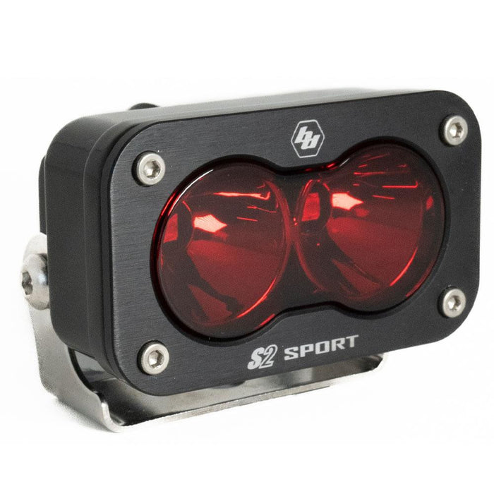 Baja Designs S2 sport black LED auxiliary light pod with red spot lens