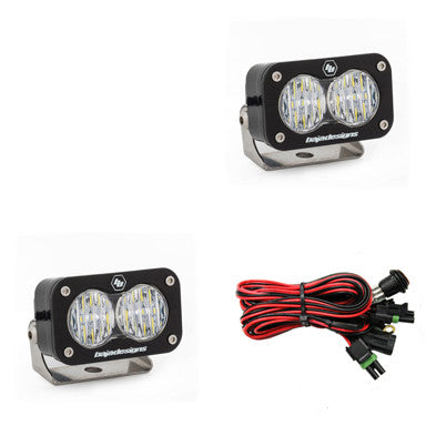 S2 Pro Black LED Auxiliary Light Pod Pair - Universal