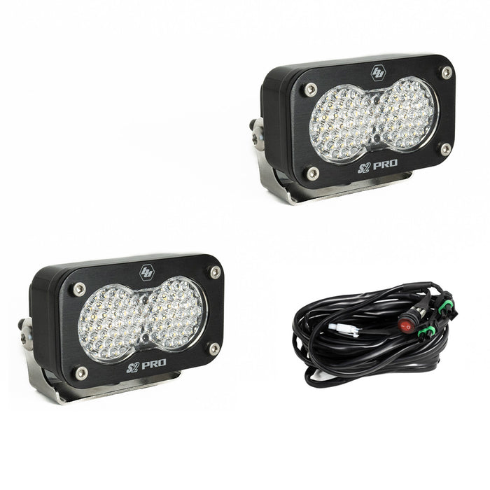 S2 Pro Black LED Auxiliary Light Pod Pair - Universal