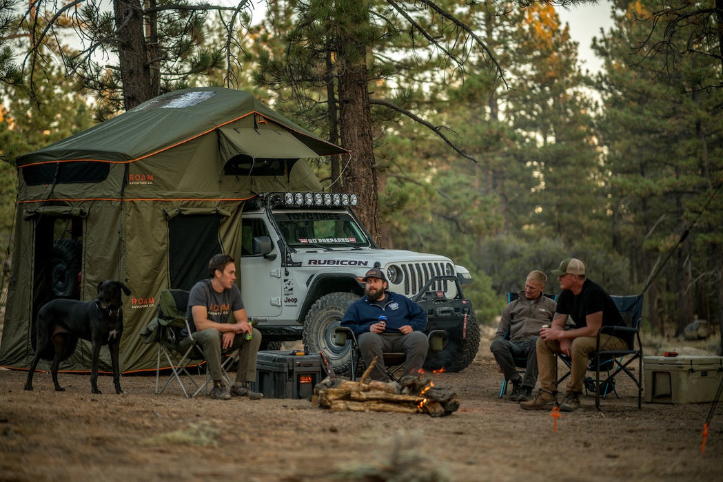 Vagabond XL Rooftop Tent in Forest Green Hyper Orange