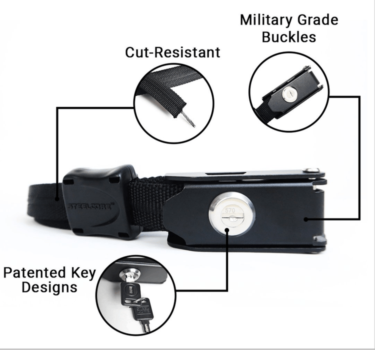 Steel Core Universal 15 Foot Security Strap - Pair