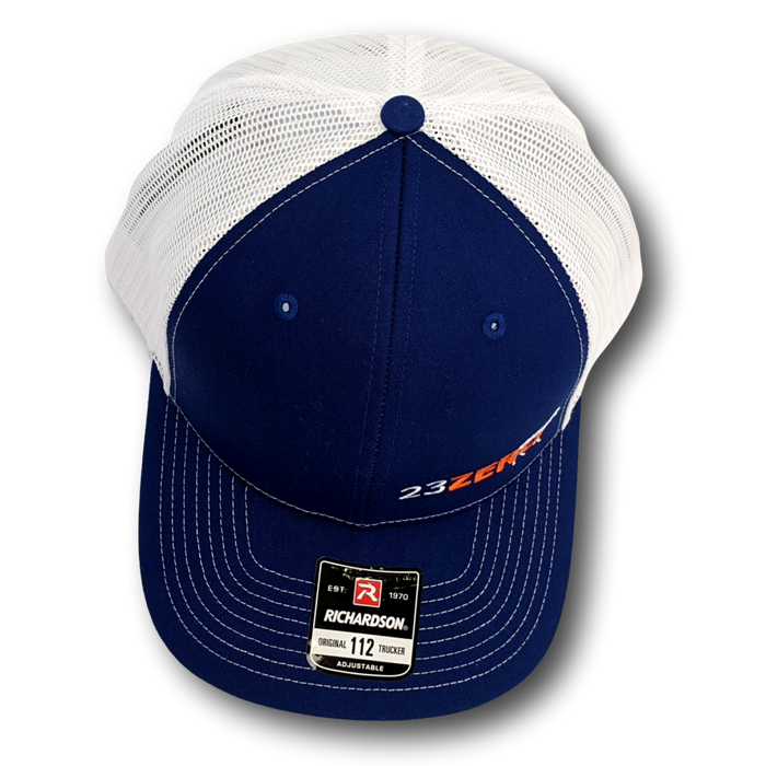 MER Adjustable Mesh Trucker Hat Blue & White