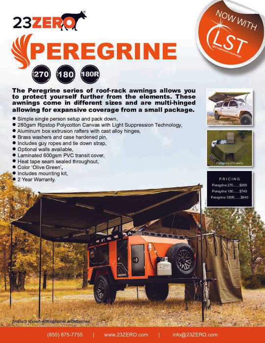 23 ZERO 180° PEREGRINE AWNING WITH LIGHT 2.0 SUPPRESSION TECHNOLOGY